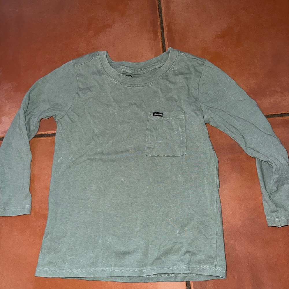Volcom Kids Long Sleeve Shirt in Sage